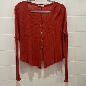 Knit top in burnt orange